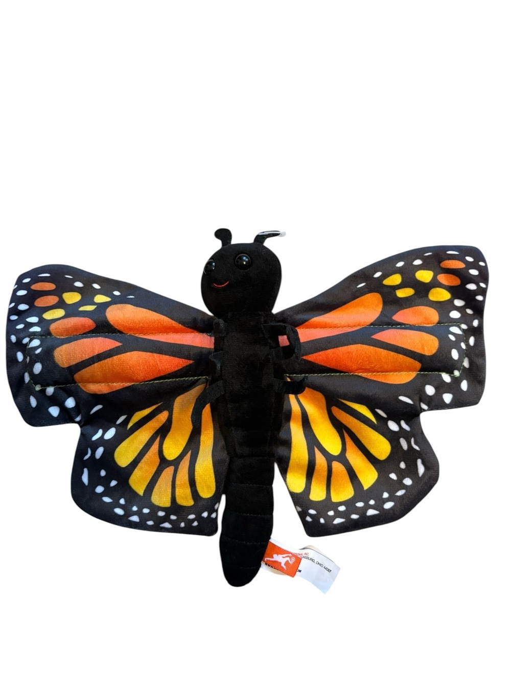 Wild Republic Monarch Butterfly Hugger Plush Toy Snap On Bracelet Black Multi